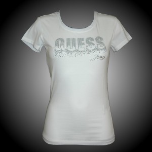 t shirt guess femme blanc
